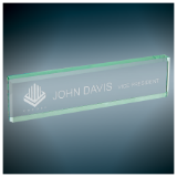 Laser Engraved 8" X 2" Jade Glass Desk Wedge