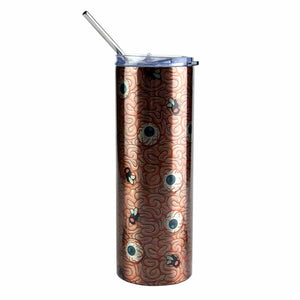 Heat Sublimation Printed Luma Steel™ Stainless Steel Skinny Tumbler - 20oz - Silver - Clear Lid and Straw